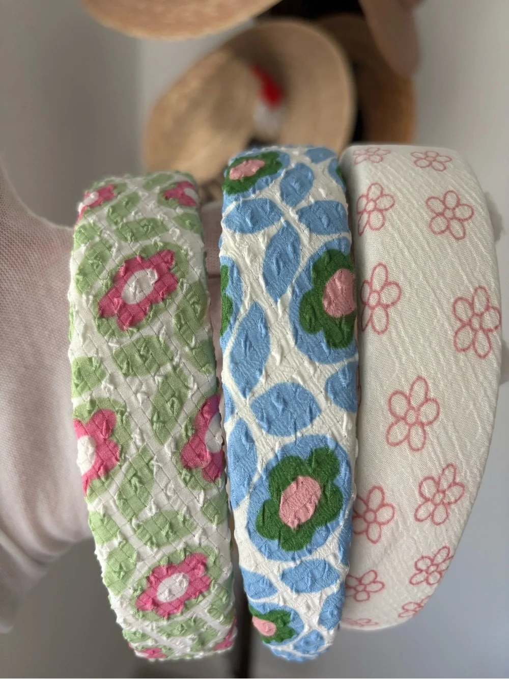 🌸💕 3 Floral Padded Headband Set Cottagecore Boho Hair Accessories NWT